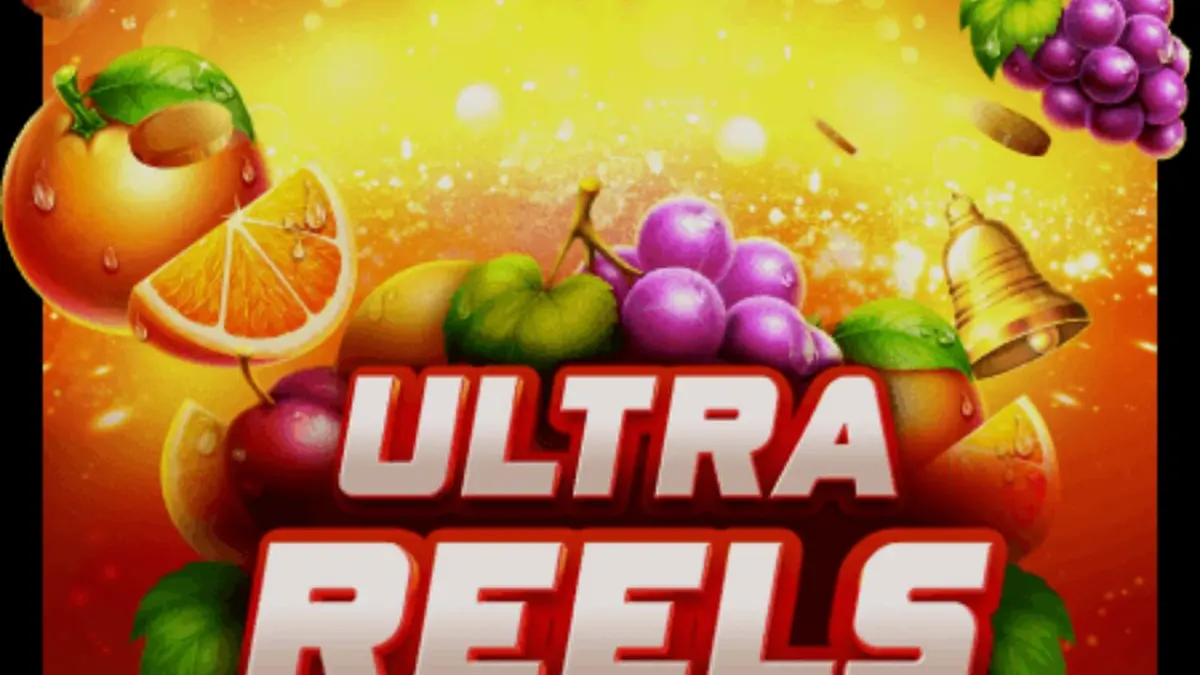 Tampilan visual mesin slot Ultra Reels Fruteria dengan simbol buah klasik dan latar belakang karnaval.
